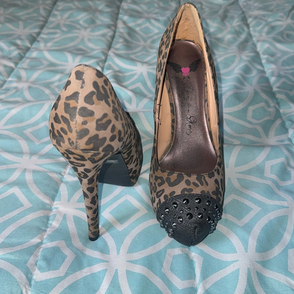Cheetah high heels, size 6